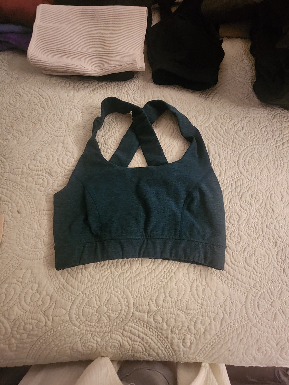 Cross-Back Comfort Sports Bra - Deep Teal